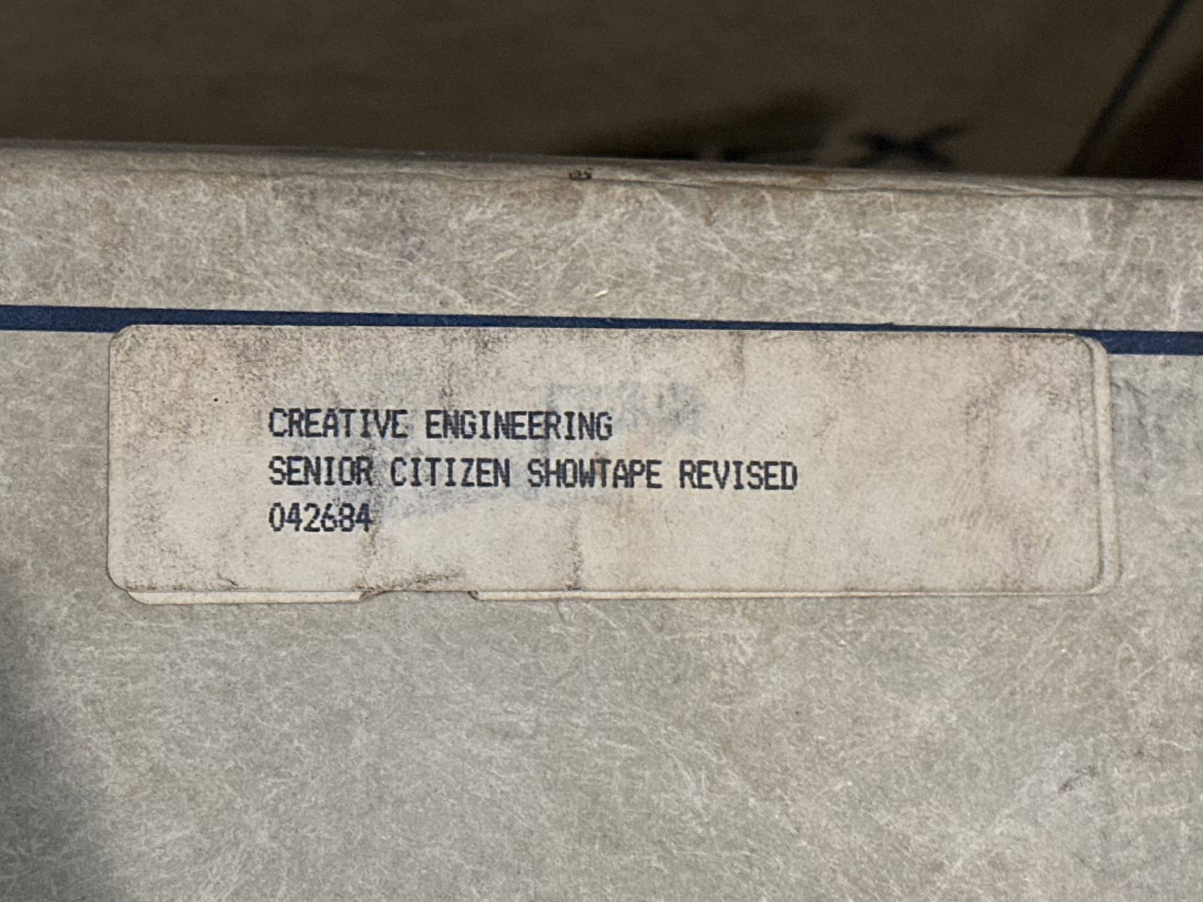 Senior Citizens revised showtape front label.