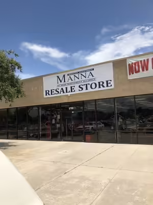 Manna Resale Store, which is one of the businesses that took over the Chuck E. Cheese's space.