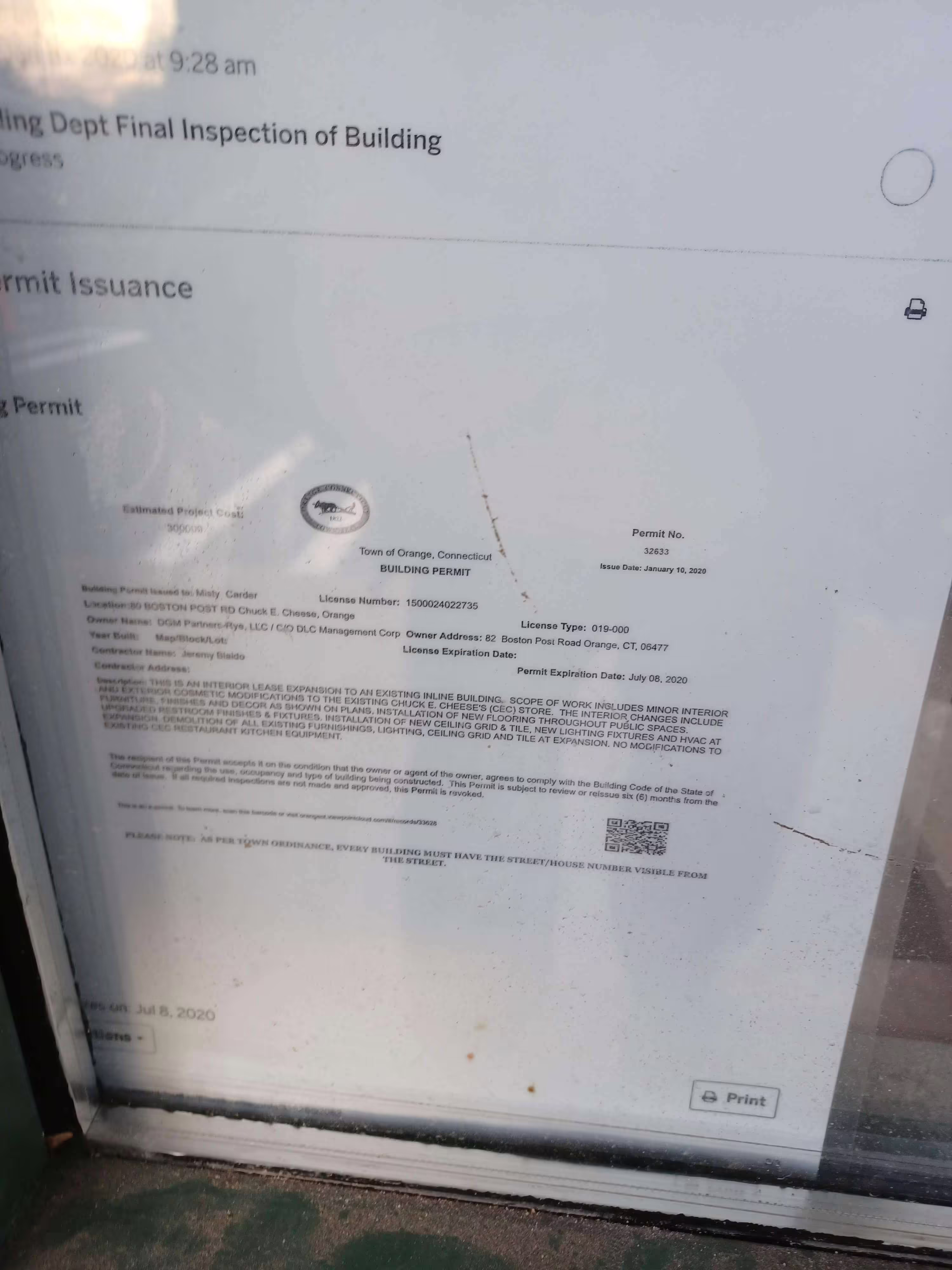 The building permit for the expansion