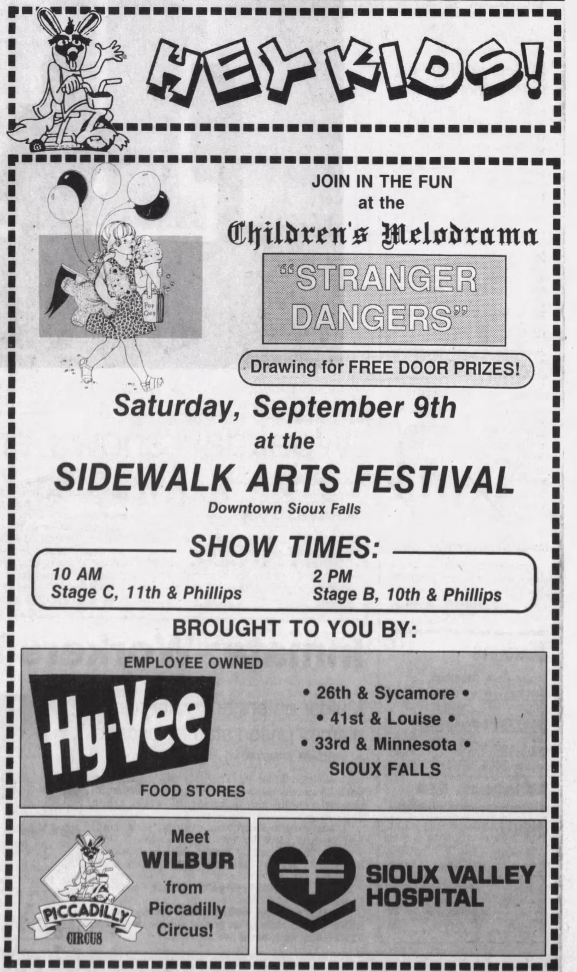 Wilbur announcing he will be at an art festival.