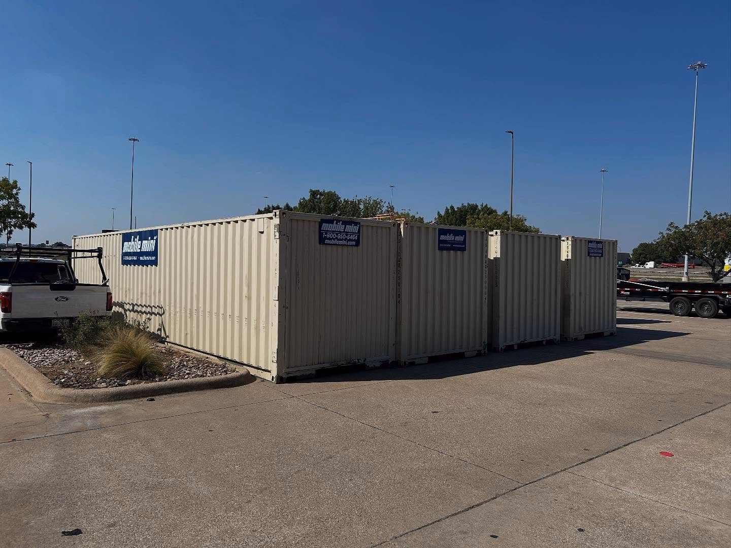 Containers near exterior.
