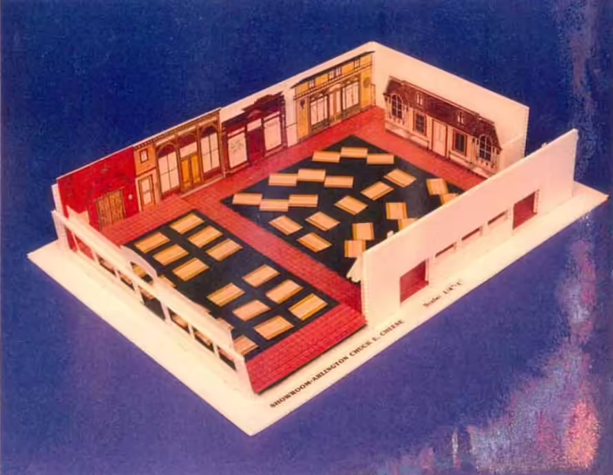 A model of Chuck E's Town Square.
