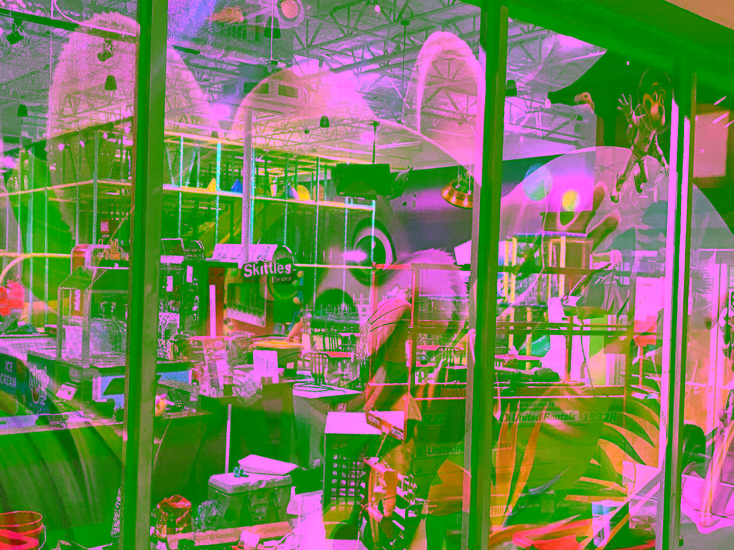 Adventure World interior during construction.