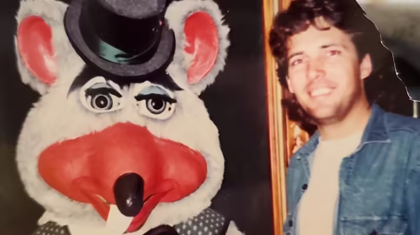 Chuck E. Cheese with Scott Wilson, former voice of the character.