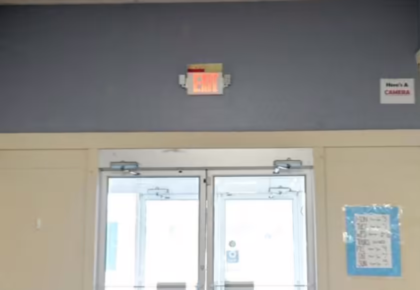 Colored checker still intact underneath the current plaster