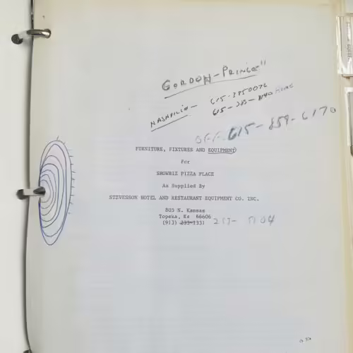 'Furniture, Fixtures, and Equipment' Page