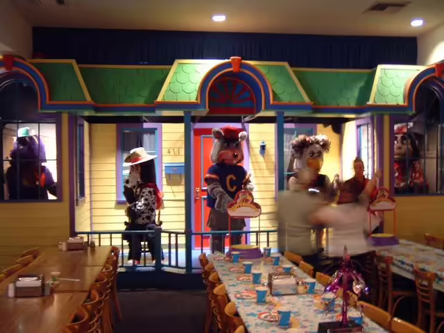 Rocker Stage Design #3 (Yellow, green, red, and blue colors) (Year installed: Likely 1990)