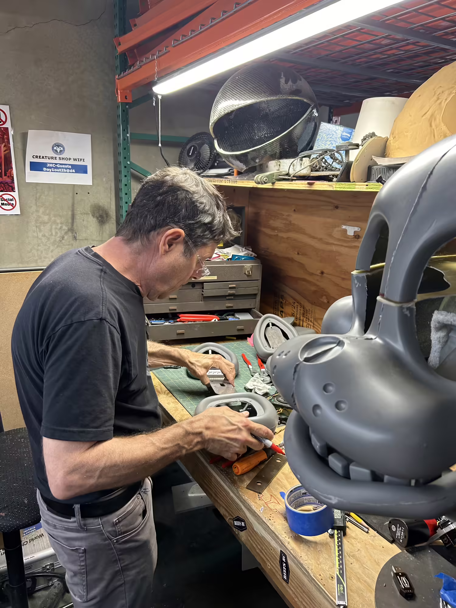 Development photo of Toy Bonnie's head.