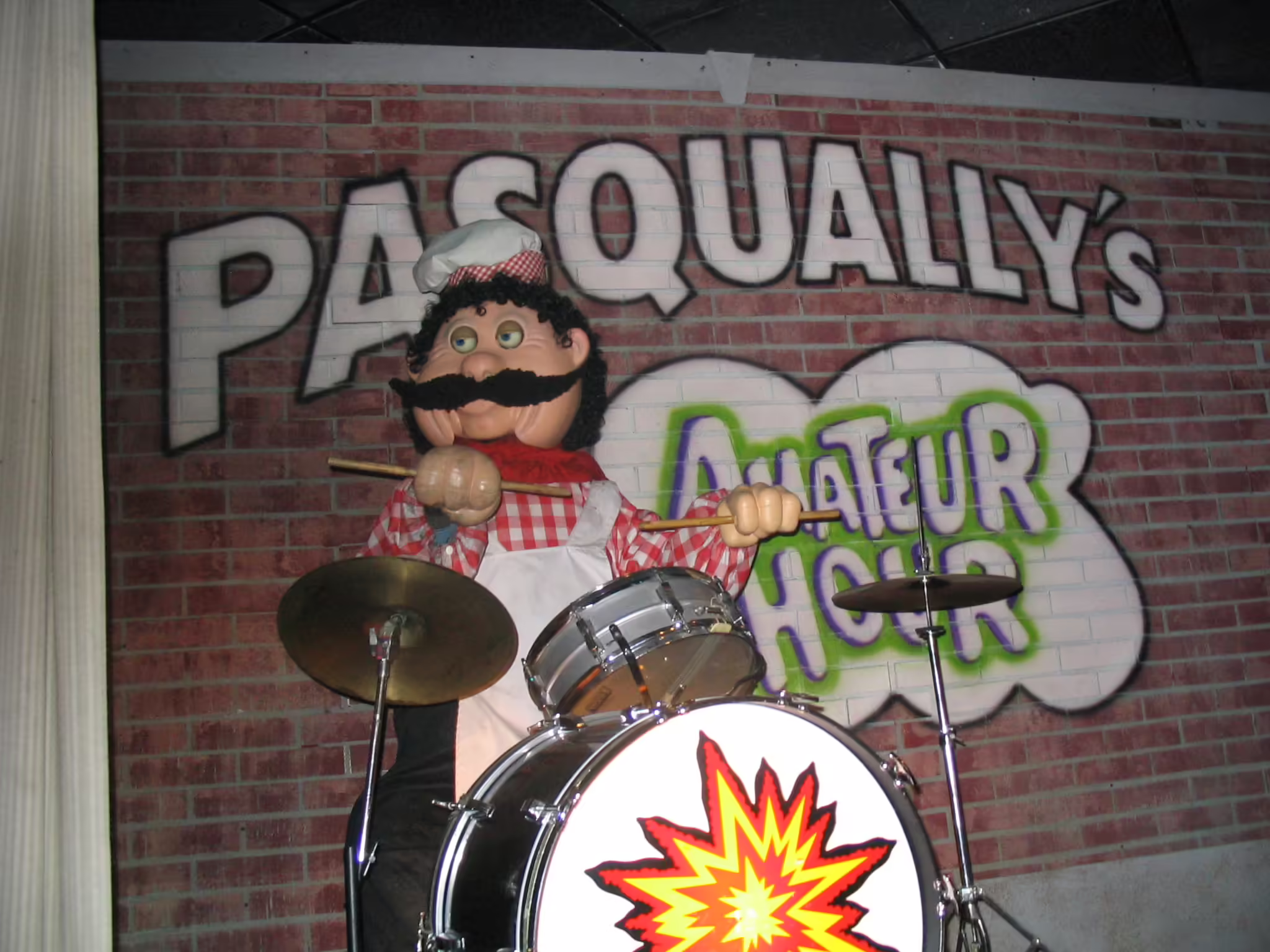 Pasquallys stagewith one latex and one plastic hand. (Fall 2004)