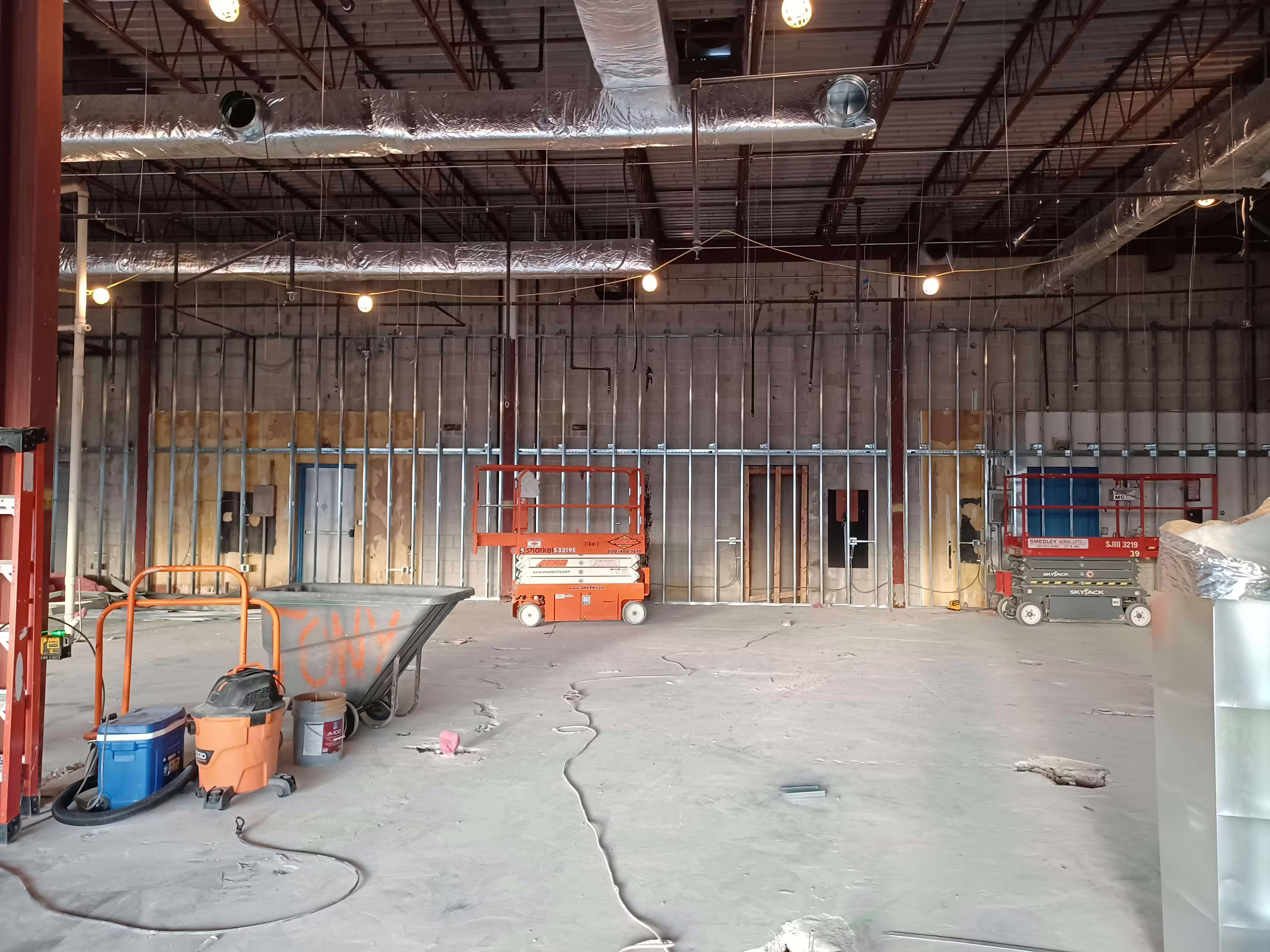 The space to the right of the location being gutted for the location's expansion during the 2.0 remodel