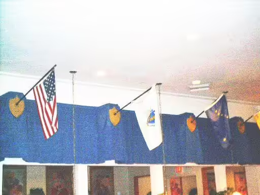 Flags over the showroom walls (May 2007)