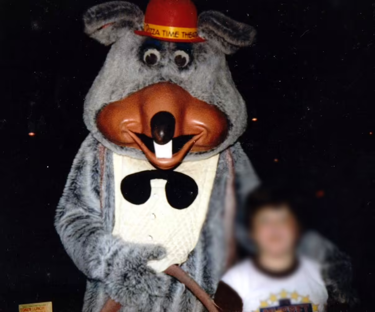 A boy with the Chuck walkaround.