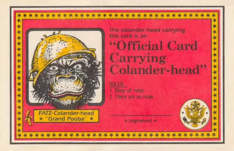 Colander Head Membership Card