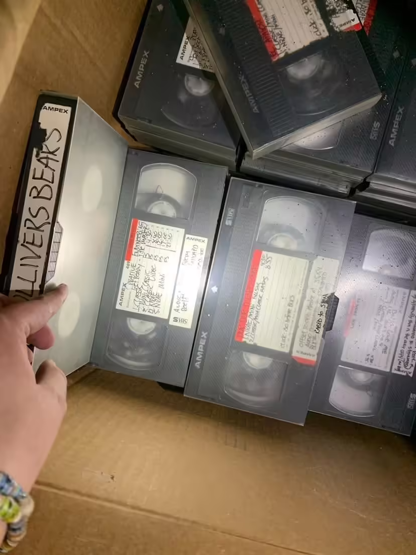 Side label of the master tape alongside other CEI masters.