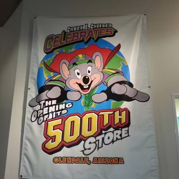 Banner that was used to celebrate the store's grand opening.
