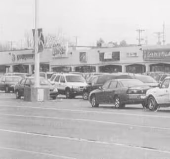 The store's exterior (left) in 2006.