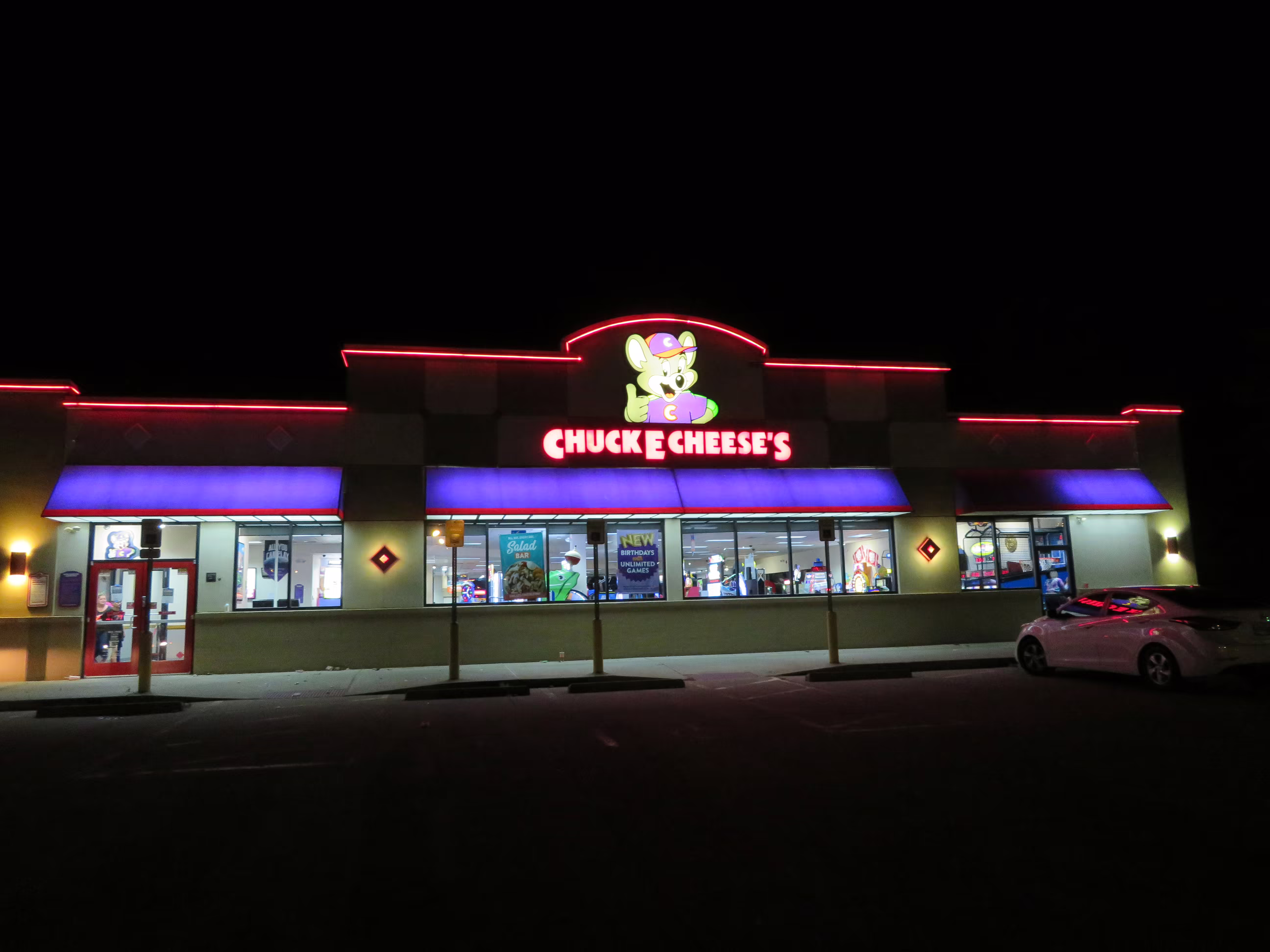 The exterior the night the store closed. (September 22, 2019)
