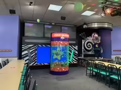 Hagerstown's Studio C Cappa in May of 2021 (Chuck E Bot wearing Full Rockstar Outfit)