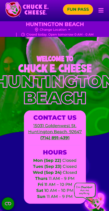 Opening dates for Huntington Beach.