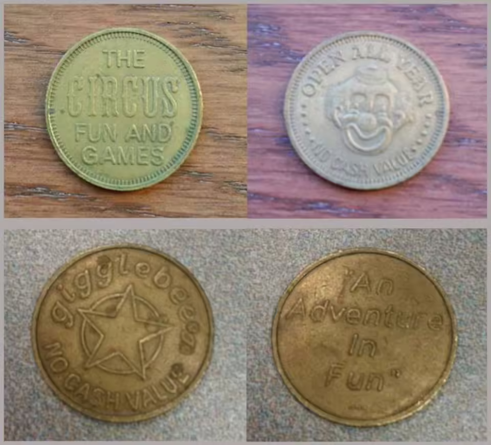 Tokens for The Circus and Gigglebee's