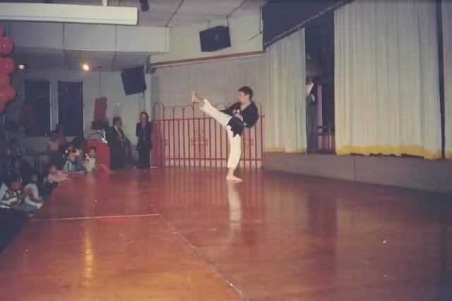 Karate event taking place in front of the 2-Stage