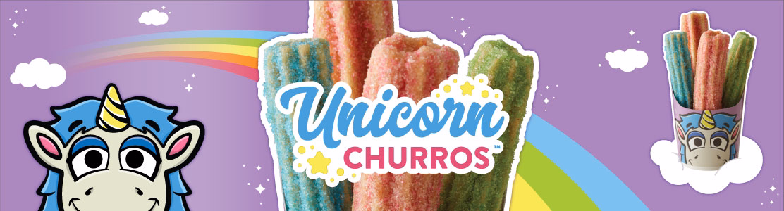 Official online promo for the four-piece Unicorn Churros.
