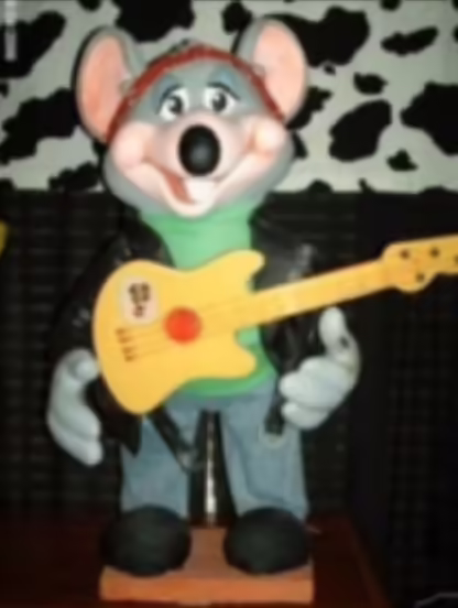 Matt Rivera's Chuck w/ ''Toy Works'' branded guitar.