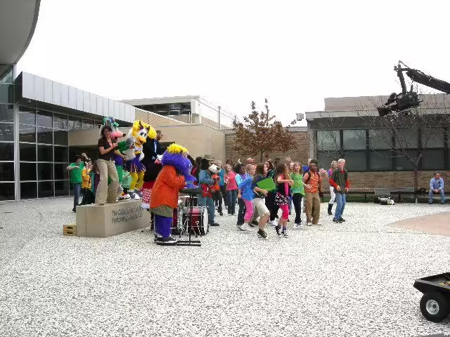 Filming 'The Weekend' at Bishop Lynch High School.