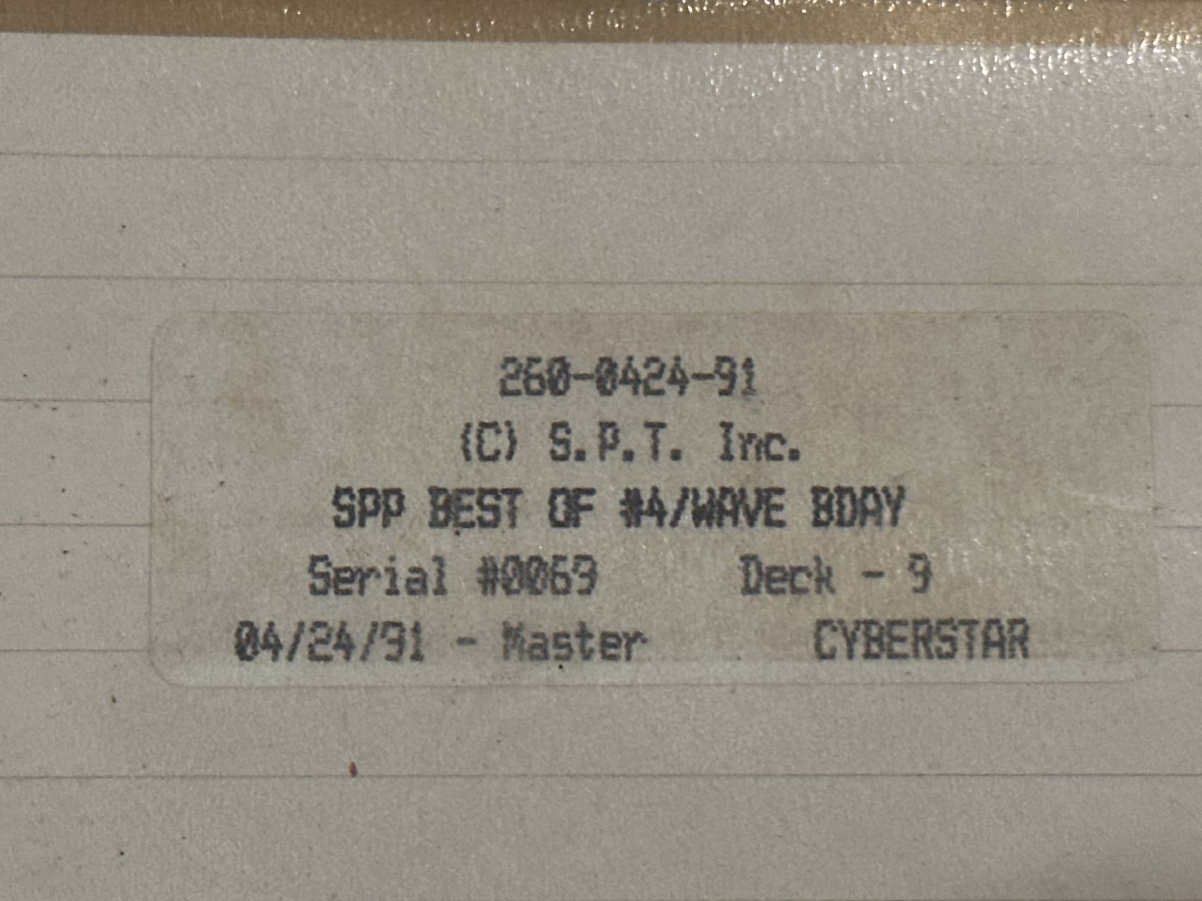 SPP Best of #4 box label.